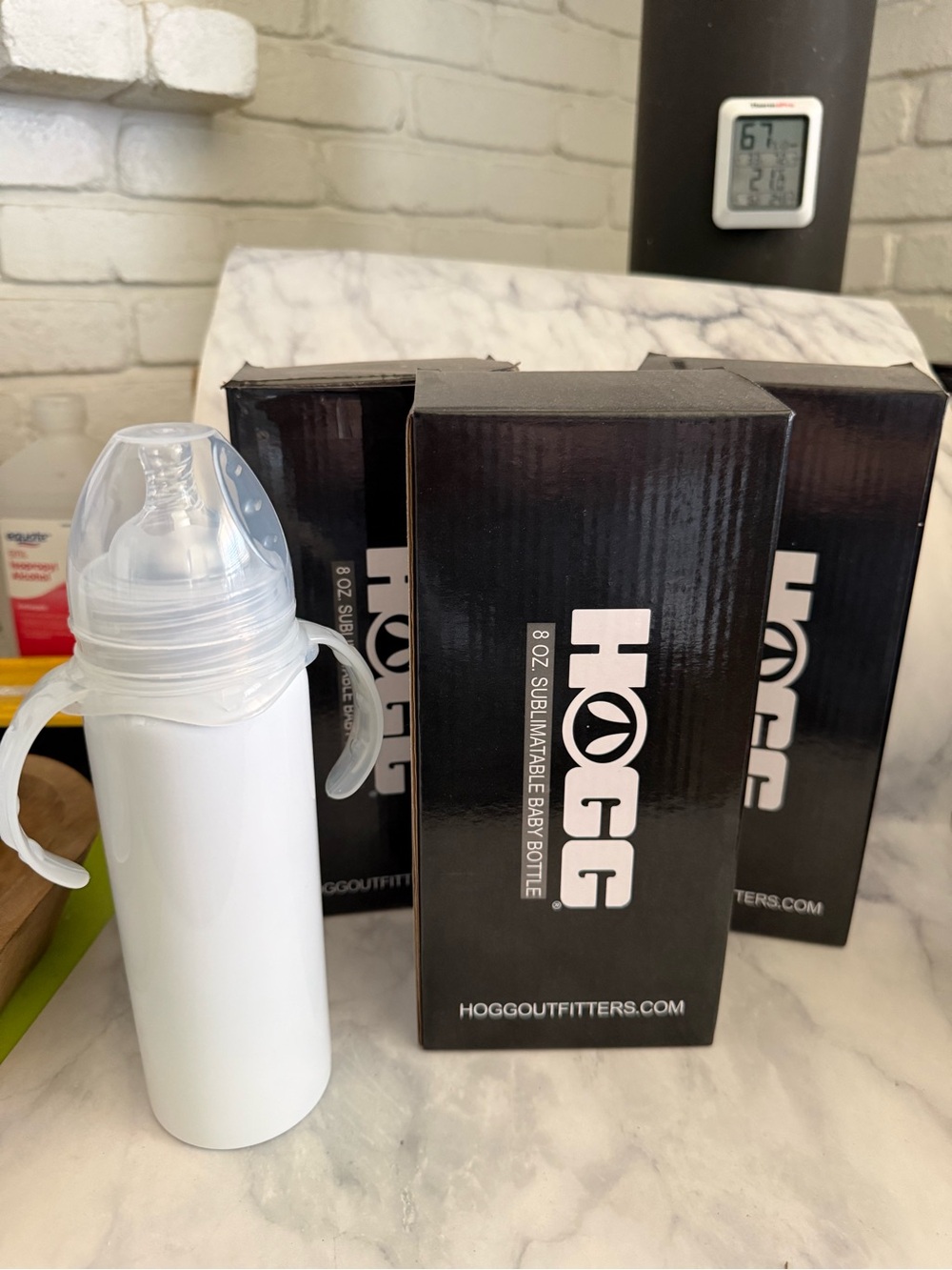 3 - Hogg Outfitters 8oz Sublimatable Baby Bottle - White